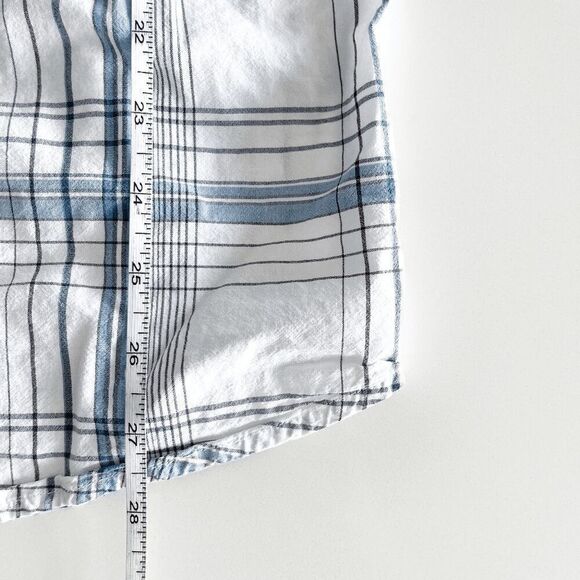 Quiksilver Mens Plaid Short Sleeve Button Down Shirt Blue White Medium - Picture 5 of 6